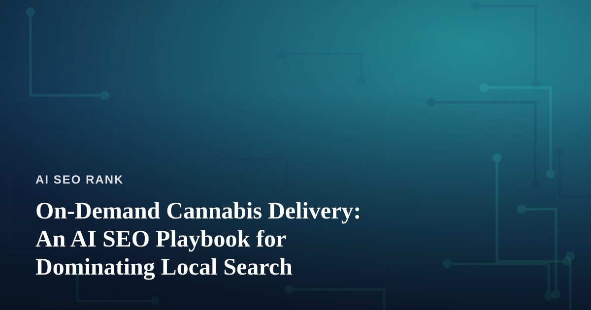 On-Demand Cannabis Delivery: An AI SEO Playbook for Dominating Local Search